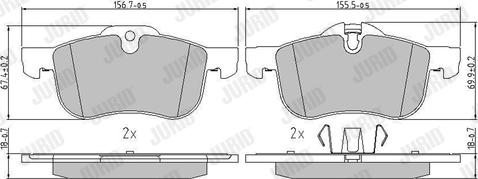 Jurid 571980J - Тормозные колодки, дисковые, комплект autospares.lv