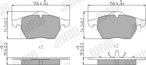 Jurid 571935J - Тормозные колодки, дисковые, комплект autospares.lv