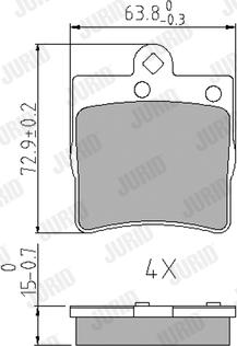 Jurid 571925J - Тормозные колодки, дисковые, комплект autospares.lv