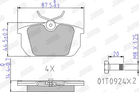 Jurid 571409J - Тормозные колодки, дисковые, комплект autospares.lv