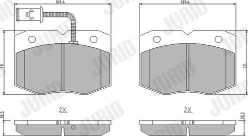 Jurid 571416J - Тормозные колодки, дисковые, комплект autospares.lv