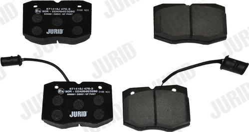 Jurid 571416J - Тормозные колодки, дисковые, комплект autospares.lv