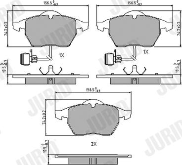 Jurid 571512J - Тормозные колодки, дисковые, комплект autospares.lv