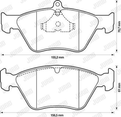 Jurid 571530J - Тормозные колодки, дисковые, комплект autospares.lv