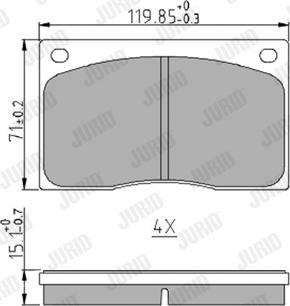 Jurid 571533J - Тормозные колодки, дисковые, комплект autospares.lv