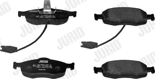 Jurid 571522J - Тормозные колодки, дисковые, комплект autospares.lv