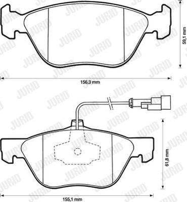 Jurid 571884J - Тормозные колодки, дисковые, комплект autospares.lv