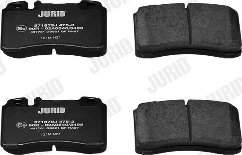 Jurid 571879J - Тормозные колодки, дисковые, комплект autospares.lv