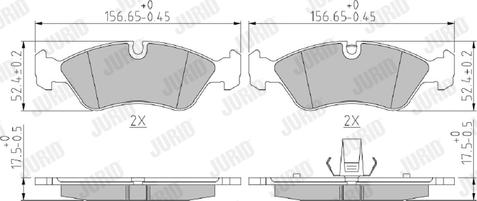 Jurid 571391J - Тормозные колодки, дисковые, комплект autospares.lv