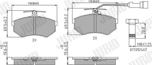 Jurid 571356J - Тормозные колодки, дисковые, комплект autospares.lv