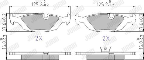 Jurid 571300J - Тормозные колодки, дисковые, комплект autospares.lv