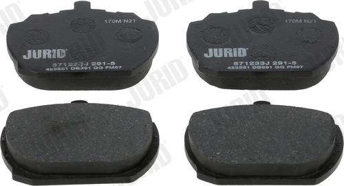 Jurid 571233J - Тормозные колодки, дисковые, комплект autospares.lv