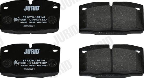 Jurid 571276J - Тормозные колодки, дисковые, комплект autospares.lv