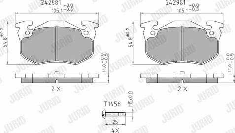 Jurid 571747J - Тормозные колодки, дисковые, комплект autospares.lv