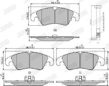 Jurid 573944J - Тормозные колодки, дисковые, комплект autospares.lv