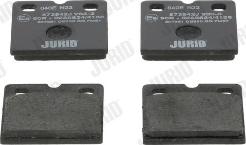 Jurid 573942J - Тормозные колодки, дисковые, комплект autospares.lv