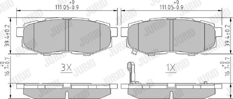 Jurid 573959J - Тормозные колодки, дисковые, комплект autospares.lv