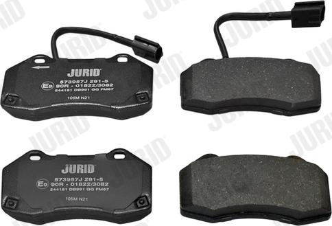 Jurid 573957J - Тормозные колодки, дисковые, комплект autospares.lv