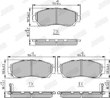 Jurid 573913J - Тормозные колодки, дисковые, комплект autospares.lv