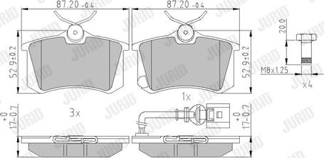 Jurid 573938J - Тормозные колодки, дисковые, комплект autospares.lv