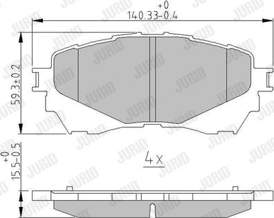 Jurid 573444J - Тормозные колодки, дисковые, комплект autospares.lv