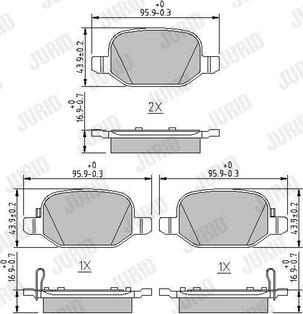 Jurid 573445J - Тормозные колодки, дисковые, комплект autospares.lv