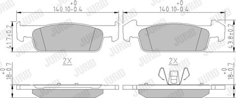 Jurid 573441J - Тормозные колодки, дисковые, комплект autospares.lv