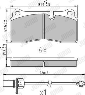 Jurid 573443J - Тормозные колодки, дисковые, комплект autospares.lv