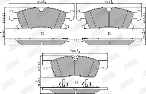 Jurid 573459J - Тормозные колодки, дисковые, комплект autospares.lv