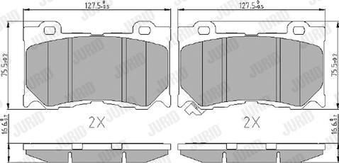 Jurid 573453J - Тормозные колодки, дисковые, комплект autospares.lv