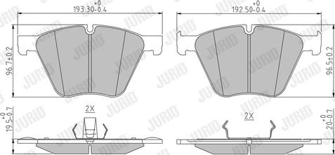 Jurid 573457J - Тормозные колодки, дисковые, комплект autospares.lv