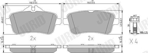 Jurid 573466J - Тормозные колодки, дисковые, комплект autospares.lv