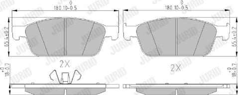 Jurid 573460J - Тормозные колодки, дисковые, комплект autospares.lv