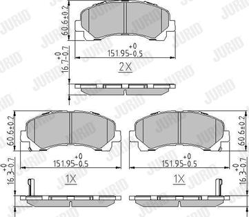 Jurid 573467J - Тормозные колодки, дисковые, комплект autospares.lv