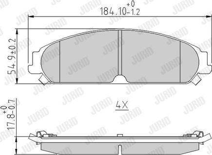 Jurid 573404J - Тормозные колодки, дисковые, комплект autospares.lv