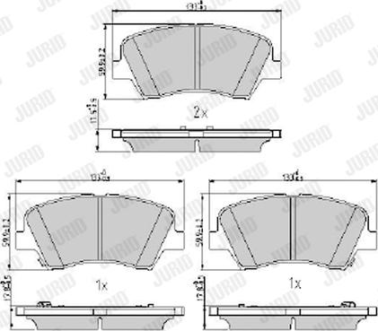 Jurid 573406J - Тормозные колодки, дисковые, комплект autospares.lv