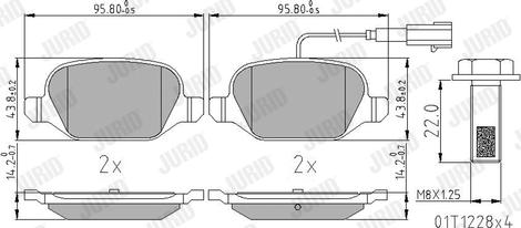 Jurid 573400J - Тормозные колодки, дисковые, комплект autospares.lv