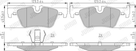 Jurid 573401J - Тормозные колодки, дисковые, комплект autospares.lv