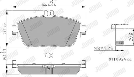 Jurid 573403J - Тормозные колодки, дисковые, комплект autospares.lv