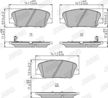 Jurid 573407J - Тормозные колодки, дисковые, комплект autospares.lv