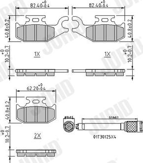 Jurid 573410J - Тормозные колодки, дисковые, комплект autospares.lv