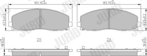 Jurid 573411J - Тормозные колодки, дисковые, комплект autospares.lv