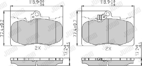 Jurid 573413J - Тормозные колодки, дисковые, комплект autospares.lv