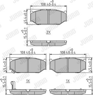 Jurid 573417J - Тормозные колодки, дисковые, комплект autospares.lv