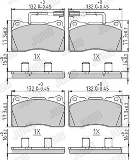 Jurid 573433J - Тормозные колодки, дисковые, комплект autospares.lv