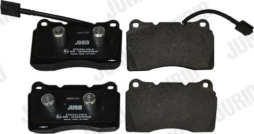 Jurid 573433J - Тормозные колодки, дисковые, комплект autospares.lv