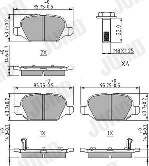 Jurid 573427J - Тормозные колодки, дисковые, комплект autospares.lv