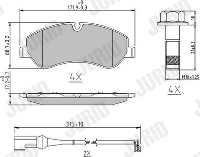 Jurid 573690J - Тормозные колодки, дисковые, комплект autospares.lv