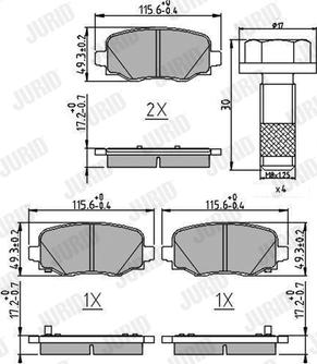 Jurid 573693J - Тормозные колодки, дисковые, комплект autospares.lv