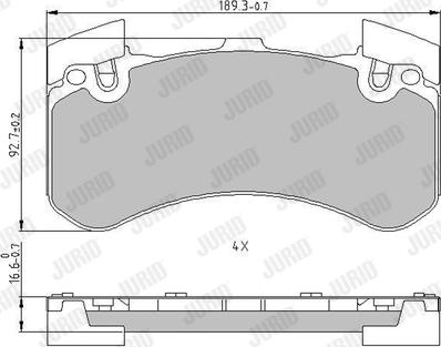 Jurid 573649J - Тормозные колодки, дисковые, комплект autospares.lv